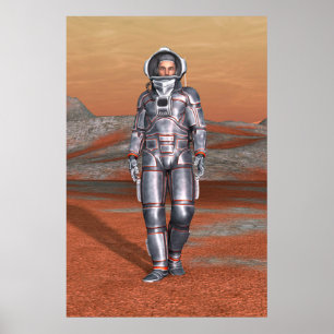 Cosmic Traveller Surreal Planet Landscape Art Poster