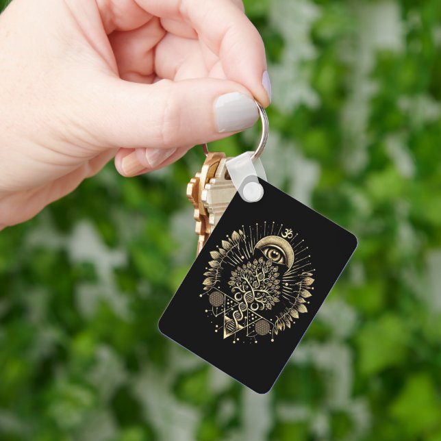Cosmic Tree of Life – DNA & Sacred Geometry Key Ring (Hand)