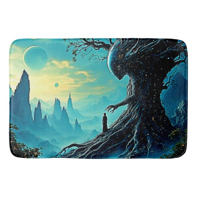 Cosmic Tree of Life Fantasy Bath Mat (Front)