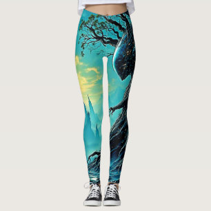 Cosmic Tree of Life Fantasy Leggings