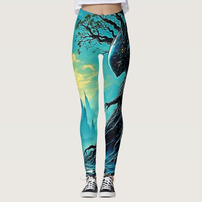 Cosmic Tree of Life Fantasy Leggings (Front)