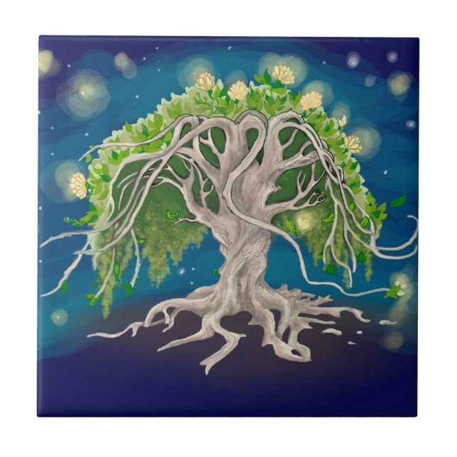Cosmic Tree~tile Ceramic Tile (Front)