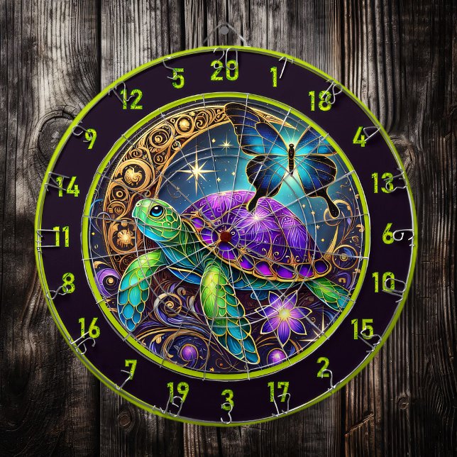 Cosmic Turtle and Butterfly Lodge Art Dartboard (Creator Uploaded)