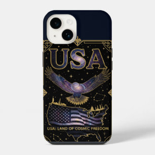 Cosmic USA Eagle Celestial Map Art iPhone 14 Case