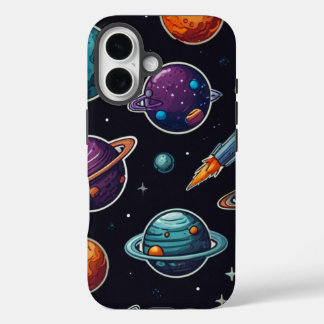 Cosmic Vibes Space-Themed iPhone 16 Case – planets