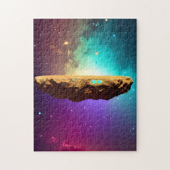 Cosmic Vibrant Universe Floating Asteroid Plateau Jigsaw Puzzle (Vertical)