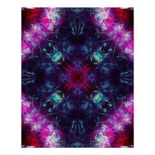 Cosmic Violet Energy Fractal Art Poster