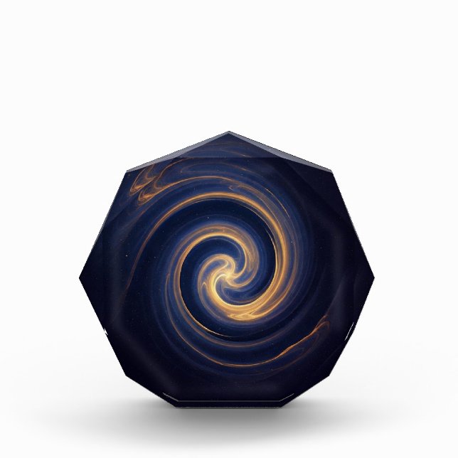 Cosmic Vortex of Golden Light Photo Block (Front)