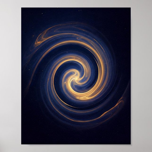 Cosmic Vortex of Golden Light Poster (Front)