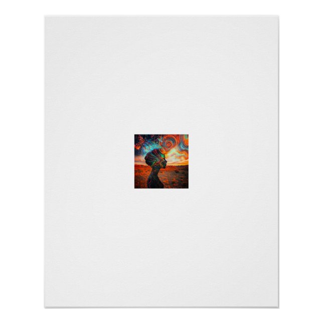 Cosmic Vortex Silhouette Desert Sunset Poster (Front)