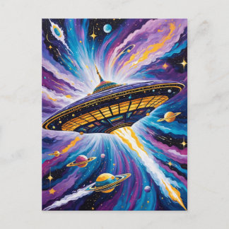 Cosmic Voyage Holiday Postcard