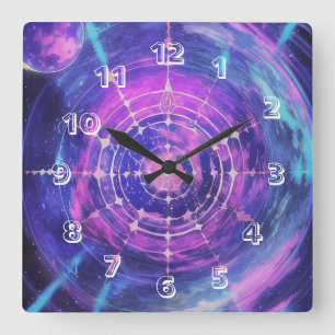 Cosmic Wall Clock,  Square Wall Clock