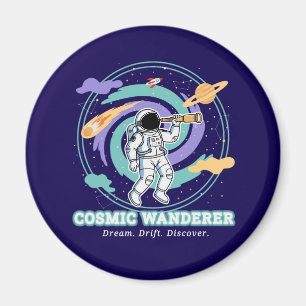 Cosmic Wanderer Astronaut Telescop Magnet