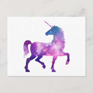 Cosmic, watercolor, galaxy ,unicorn, cosmic unicor postcard