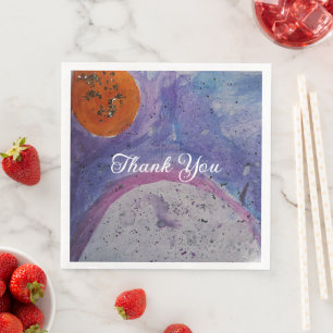 Cosmic Watercolor Nebula Kids Birthday Napkin