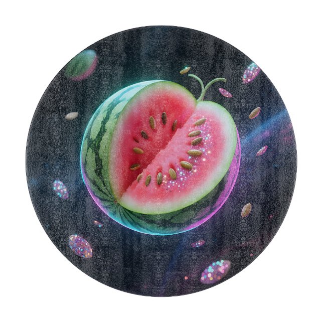 Cosmic Watermelon Slice Cutting Board (Front)