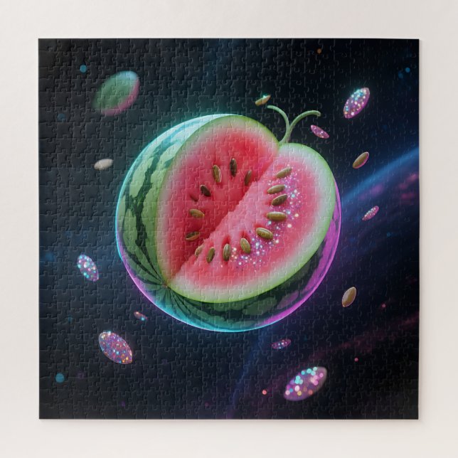 Cosmic Watermelon Slice Jigsaw Puzzle (Vertical)