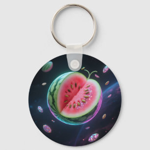 Cosmic Watermelon Slice Key Ring