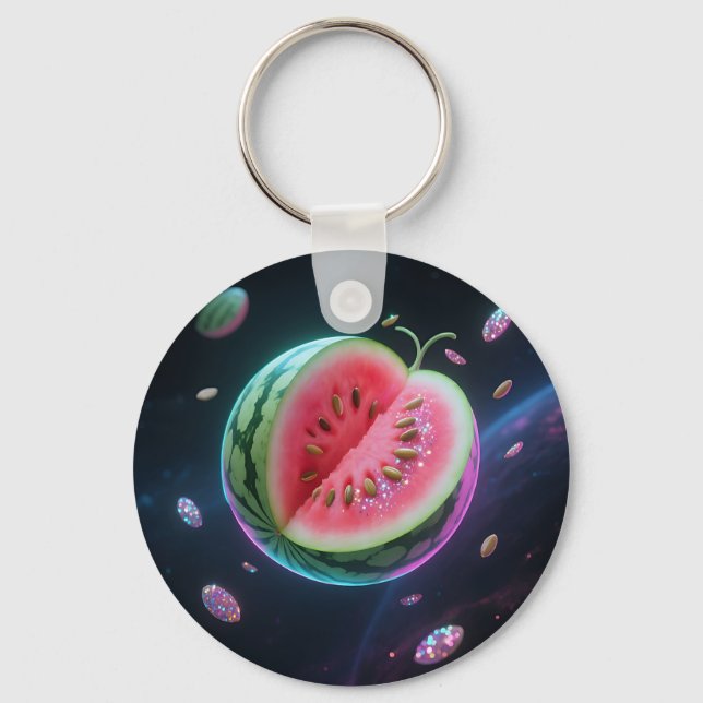 Cosmic Watermelon Slice Key Ring (Front)