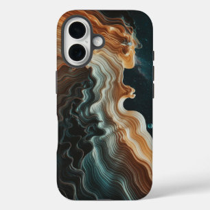 Cosmic Waves Abstract iPhone 16 Case