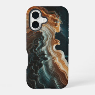 Cosmic Waves Abstract iPhone 16 Case
