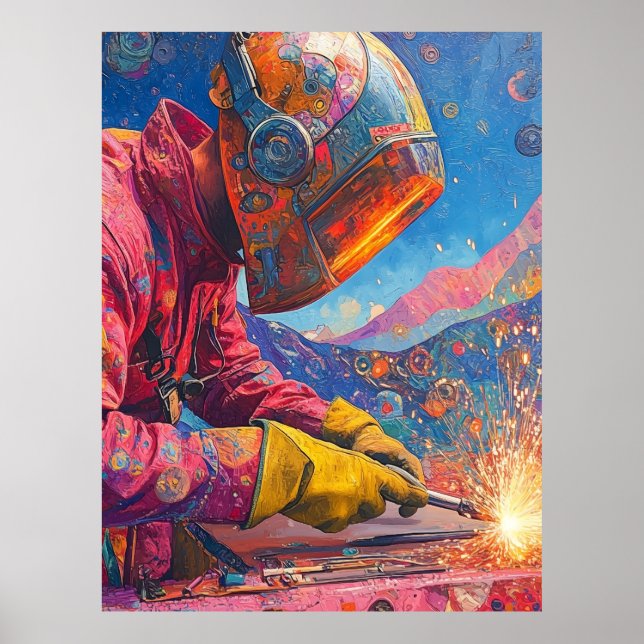 Cosmic Welder - Abstract Welding Art Print (Front)