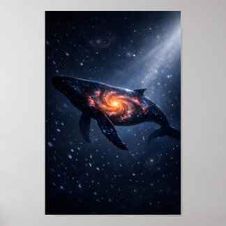 Cosmic Whale Galaxy Wall Art Poster