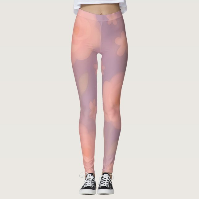 Cosmic Whispers – Dreamy Pastel Galaxy Art Leggings (Front)