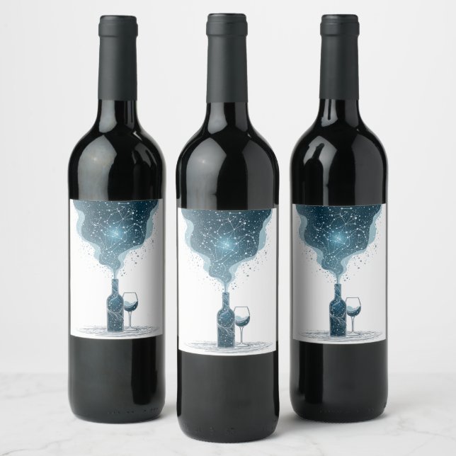 🌌 Cosmic Wine Label Design 🍷🔭 (Bottles)