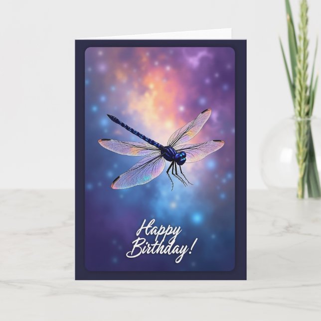 Cosmic Winged Birthday Card (Front)