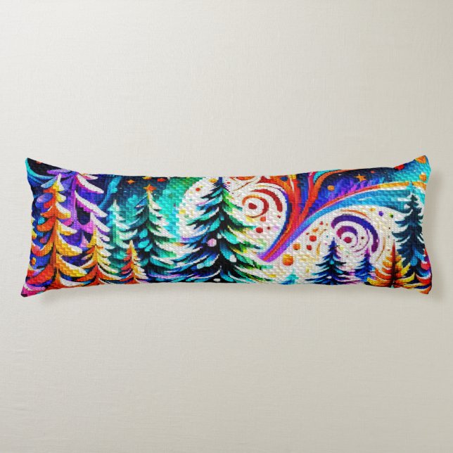 Cosmic Winter Forest Body Cushion (Front)