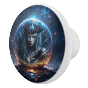 Cosmic Witch – Born from the Star Sphere. Ceramic Knob