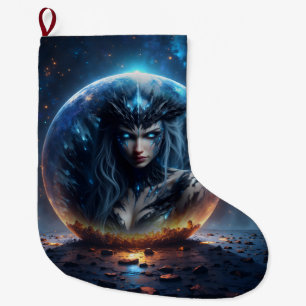 Cosmic Witch – Born from the Star Sphere. Large Christmas Stocking