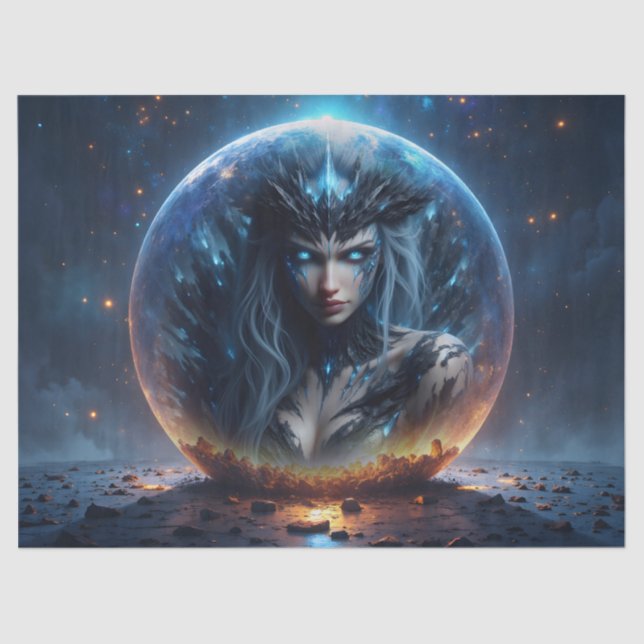 Cosmic Witch – Born from the Star Sphere. Tissue Paper (Front)