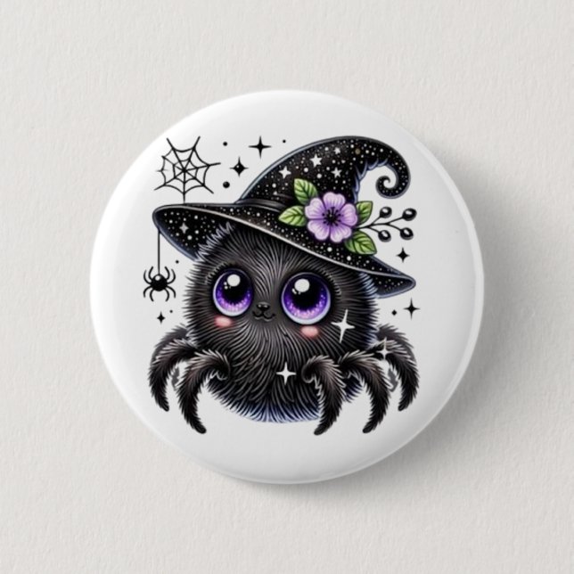 Cosmic Witch Spider 6 Cm Round Badge (Front)