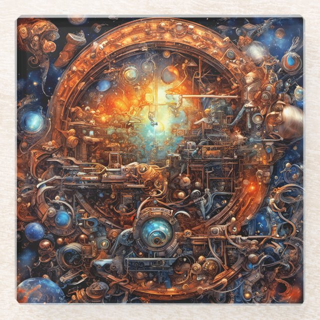 Cosmic Wonder Glass Coaster (Front)