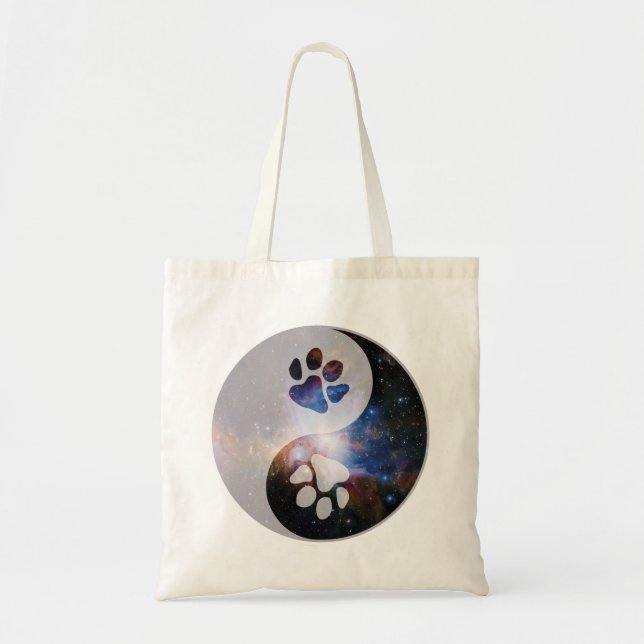 Cosmic Yin Yang Paw Tote Bag (Front)