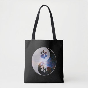 Cosmic Yin Yang Paw Tote Bag