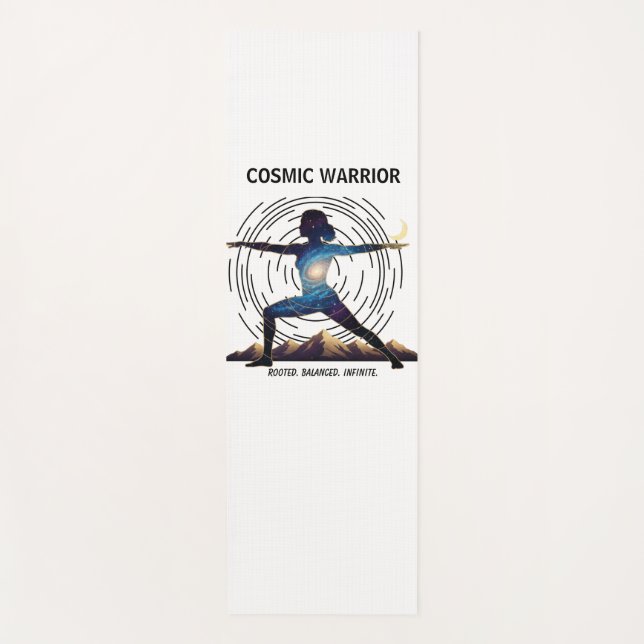 Cosmic Yoga Warrior | Galaxy Body Pose Mat (Front)