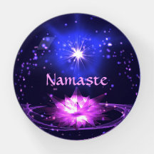 Cosmic Zen Purple Crystal Lotus Flower Stars