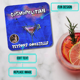 Cosmo Cocktail Party Square Paper Coaster