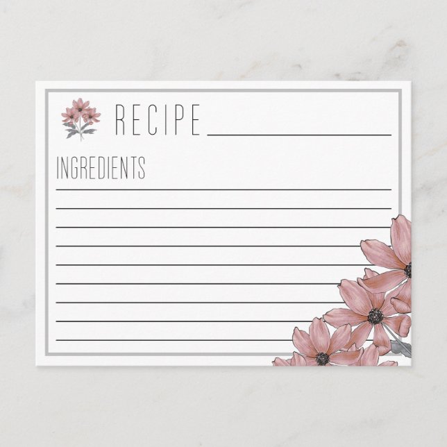 Cosmo Floral Recipe Card (Front)