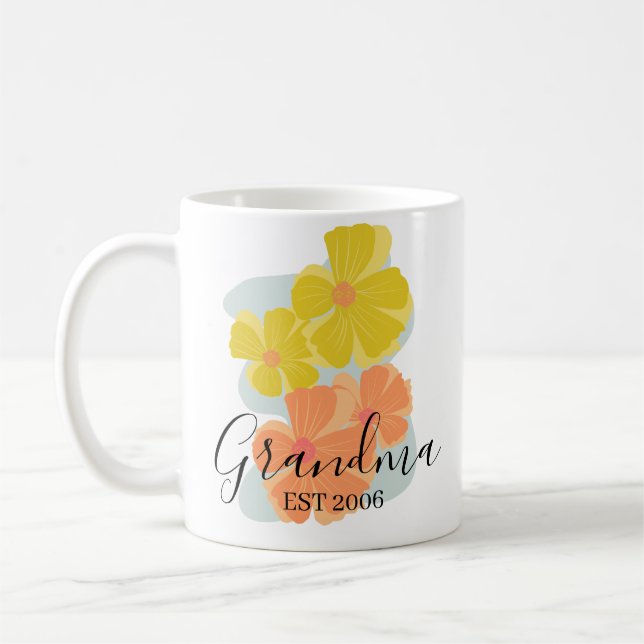 Cosmo Flowers Mum Grandma Coffee Mug (Left)