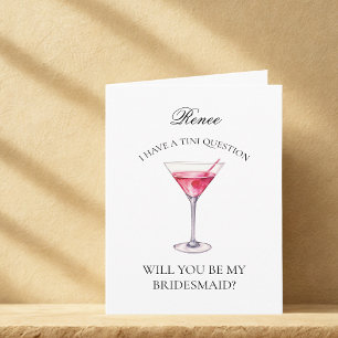 Cosmo Martini Will You Be My Bridesmaid Card