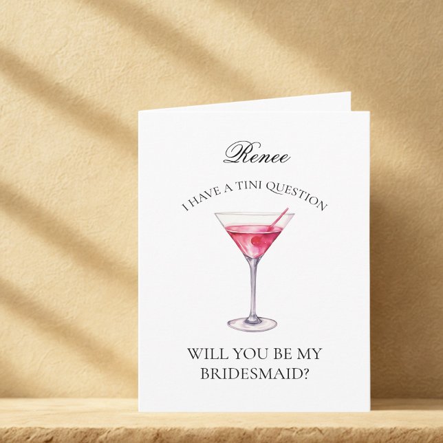 Cosmo Martini Will You Be My Bridesmaid Card (Creator Uploaded)