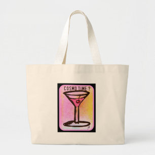 COSMO TIME PINK MARTINI PRINT LARGE TOTE BAG
