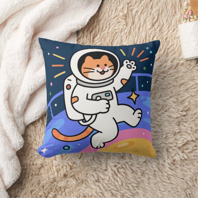 CosmoCat: Paws in Orbit Cushion (Blanket)