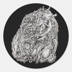 Cosmographic head, by Brian Benson, sticker