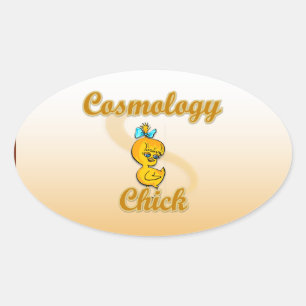 Cosmology Chick Oval Sticker