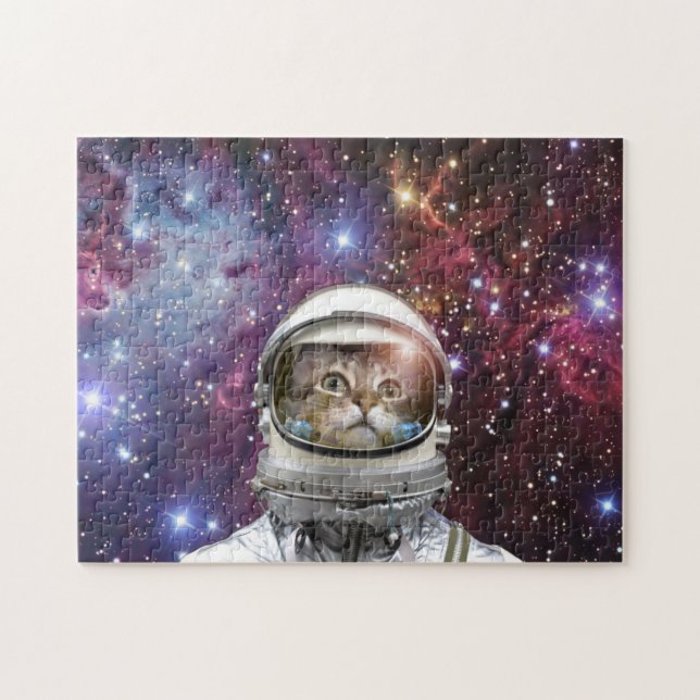 Cosmonaut cat jigsaw puzzle (Horizontal)